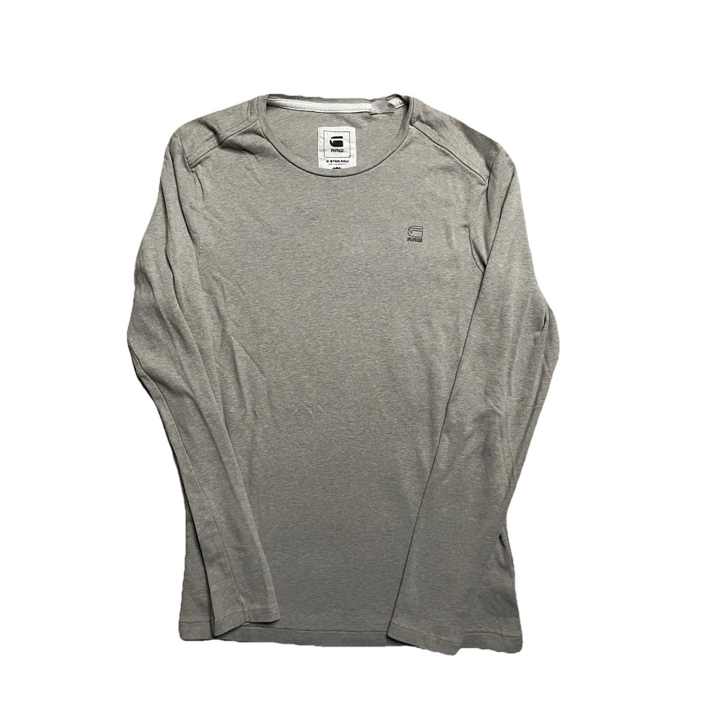 G Star Originals Men's M Raw Spell Out GRAY Pullover Shirt Fashion Slim